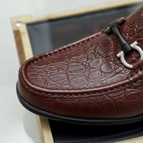 Replica Salvatore Ferragamo Leather Shoes For Men #1209563 $85.00 USD for Wholesale