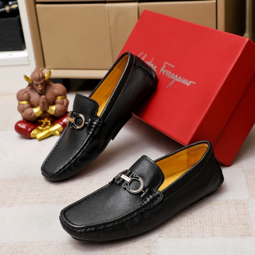 Replica Salvatore Ferragamo Leather Shoes For Men #1209565 $72.00 USD for Wholesale