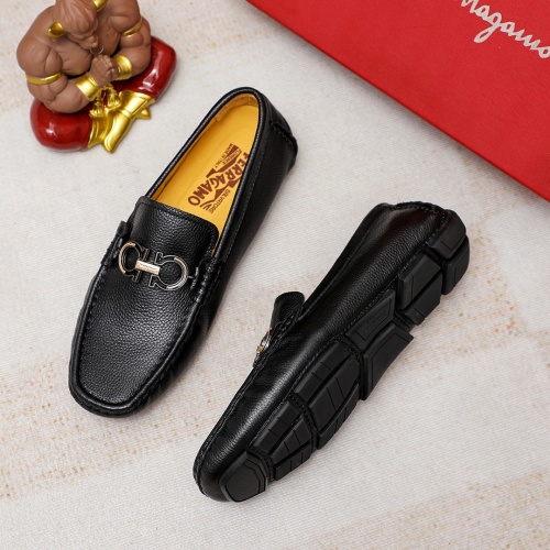 Replica Salvatore Ferragamo Leather Shoes For Men #1209565 $72.00 USD for Wholesale