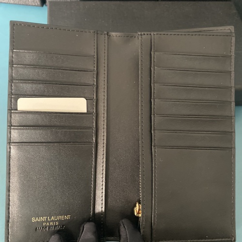 Replica Yves Saint Laurent YSL Man Wallets In Gold #1211786 $45.00 USD for Wholesale