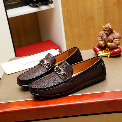 Replica Salvatore Ferragamo Leather Shoes For Men #1220603 $76.00 USD for Wholesale