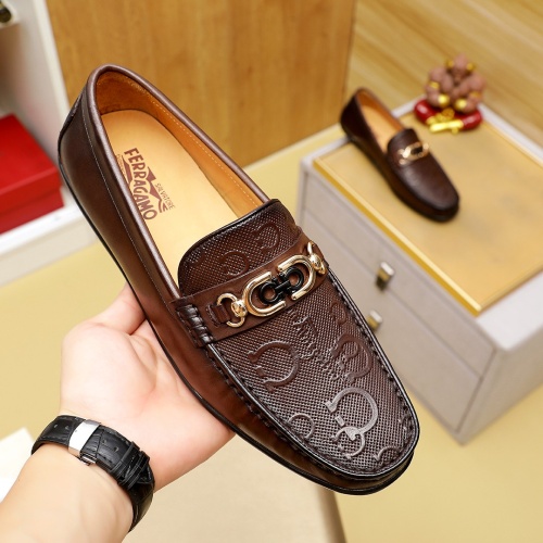 Replica Salvatore Ferragamo Leather Shoes For Men #1220603 $76.00 USD for Wholesale