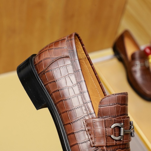 Replica Salvatore Ferragamo Leather Shoes For Men #1220605 $88.00 USD for Wholesale