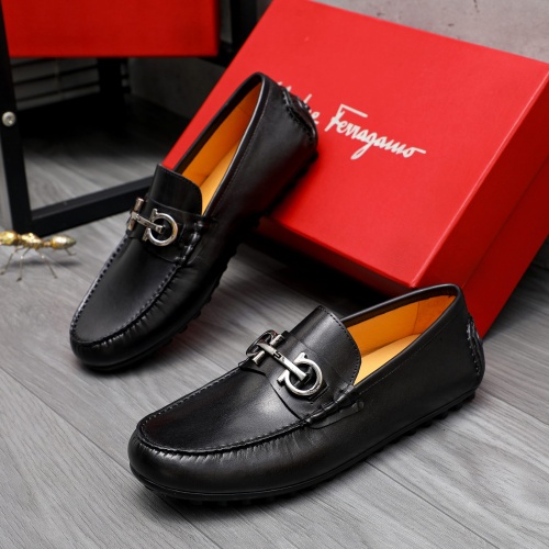 Replica Salvatore Ferragamo Leather Shoes For Men #1220982 $76.00 USD for Wholesale