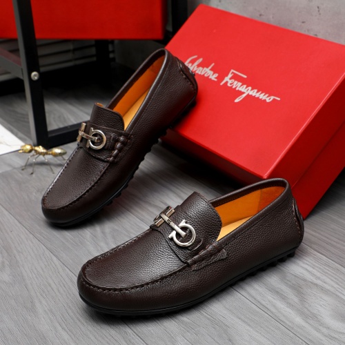 Replica Salvatore Ferragamo Leather Shoes For Men #1220983 $76.00 USD for Wholesale