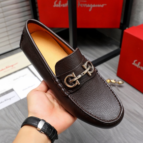 Replica Salvatore Ferragamo Leather Shoes For Men #1220983 $76.00 USD for Wholesale