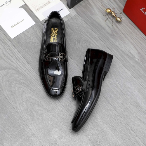 Replica Salvatore Ferragamo Leather Shoes For Men #1220995 $80.00 USD for Wholesale