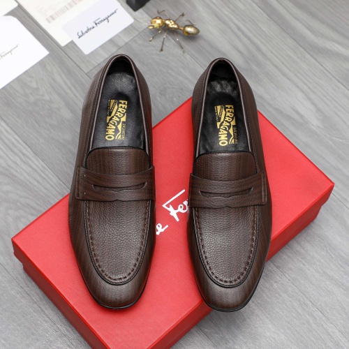 Replica Salvatore Ferragamo Leather Shoes For Men #1220999 $80.00 USD for Wholesale