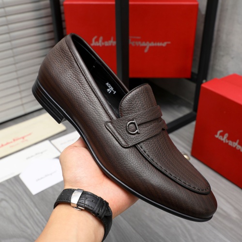 Replica Salvatore Ferragamo Leather Shoes For Men #1221001 $80.00 USD for Wholesale