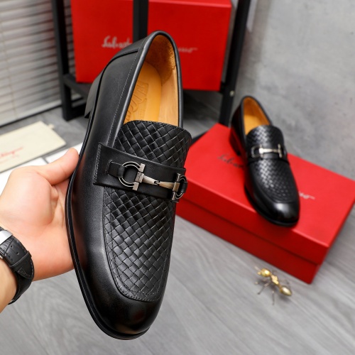 Replica Salvatore Ferragamo Leather Shoes For Men #1221002 $82.00 USD for Wholesale