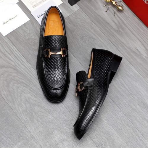 Replica Salvatore Ferragamo Leather Shoes For Men #1221004 $82.00 USD for Wholesale