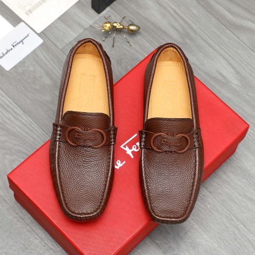 Replica Salvatore Ferragamo Leather Shoes For Men #1221161 $82.00 USD for Wholesale