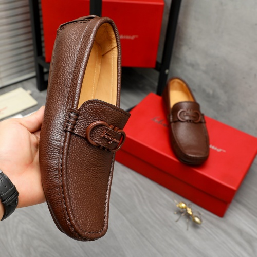 Replica Salvatore Ferragamo Leather Shoes For Men #1221161 $82.00 USD for Wholesale