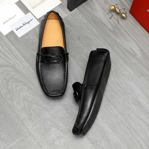 Replica Salvatore Ferragamo Leather Shoes For Men #1221163 $82.00 USD for Wholesale