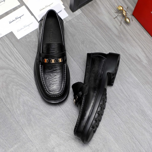 Replica Salvatore Ferragamo Leather Shoes For Men #1221252 $92.00 USD for Wholesale