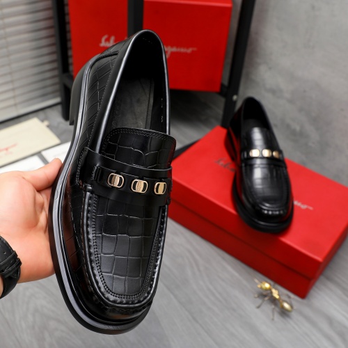 Replica Salvatore Ferragamo Leather Shoes For Men #1221263 $92.00 USD for Wholesale