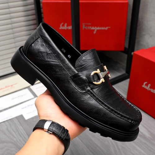 Replica Salvatore Ferragamo Leather Shoes For Men #1221271 $92.00 USD for Wholesale