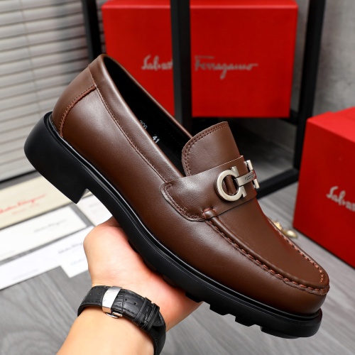 Replica Salvatore Ferragamo Leather Shoes For Men #1221272 $92.00 USD for Wholesale