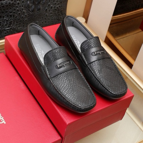 Replica Salvatore Ferragamo Leather Shoes For Men #1221530 $118.00 USD for Wholesale