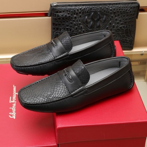 Replica Salvatore Ferragamo Leather Shoes For Men #1221530 $118.00 USD for Wholesale