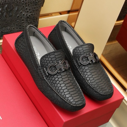 Replica Salvatore Ferragamo Leather Shoes For Men #1221531 $118.00 USD for Wholesale