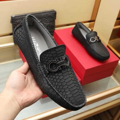 Replica Salvatore Ferragamo Leather Shoes For Men #1221531 $118.00 USD for Wholesale