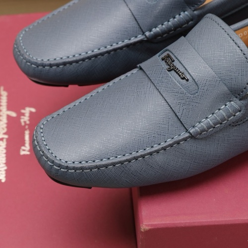 Replica Salvatore Ferragamo Leather Shoes For Men #1221540 $118.00 USD for Wholesale