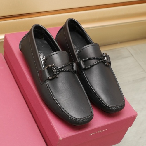 Replica Salvatore Ferragamo Leather Shoes For Men #1221549 $118.00 USD for Wholesale