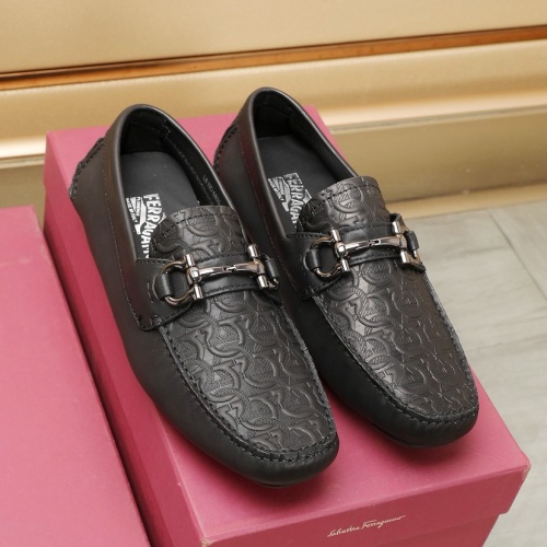 Replica Salvatore Ferragamo Leather Shoes For Men #1221550 $118.00 USD for Wholesale