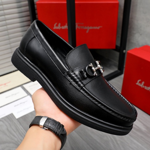 Replica Salvatore Ferragamo Leather Shoes For Men #1226270 $88.00 USD for Wholesale