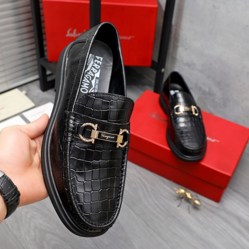 Replica Salvatore Ferragamo Leather Shoes For Men #1226276 $88.00 USD for Wholesale