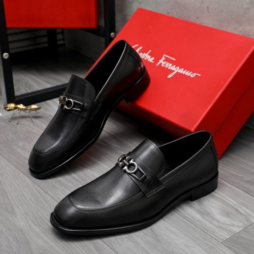 Replica Salvatore Ferragamo Leather Shoes For Men #1230364 $82.00 USD for Wholesale