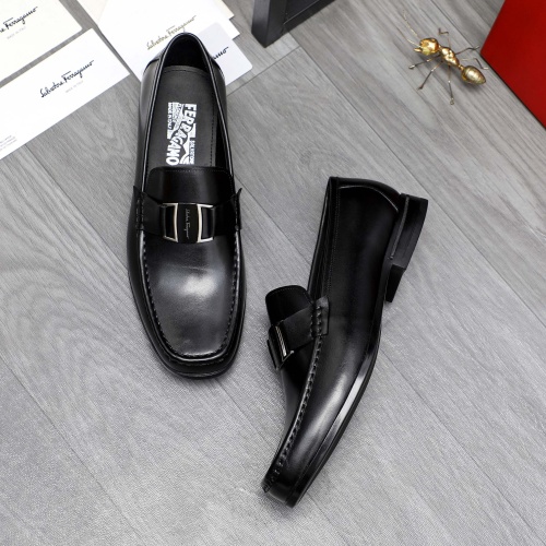 Replica Salvatore Ferragamo Leather Shoes For Men #1230365 $82.00 USD for Wholesale