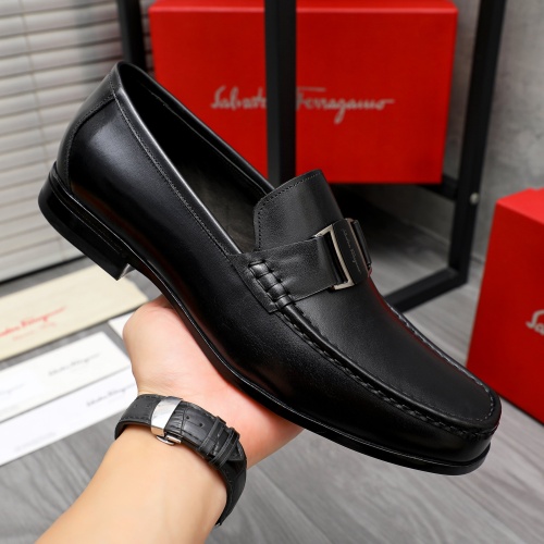 Replica Salvatore Ferragamo Leather Shoes For Men #1230365 $82.00 USD for Wholesale