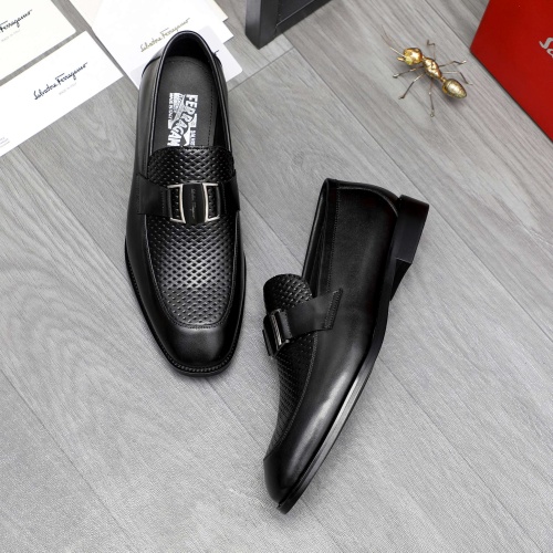 Replica Salvatore Ferragamo Leather Shoes For Men #1230368 $82.00 USD for Wholesale