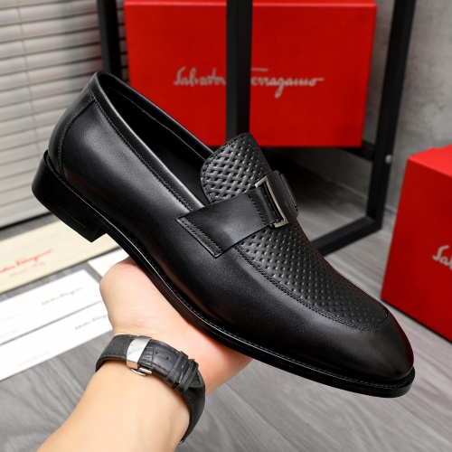 Replica Salvatore Ferragamo Leather Shoes For Men #1230368 $82.00 USD for Wholesale