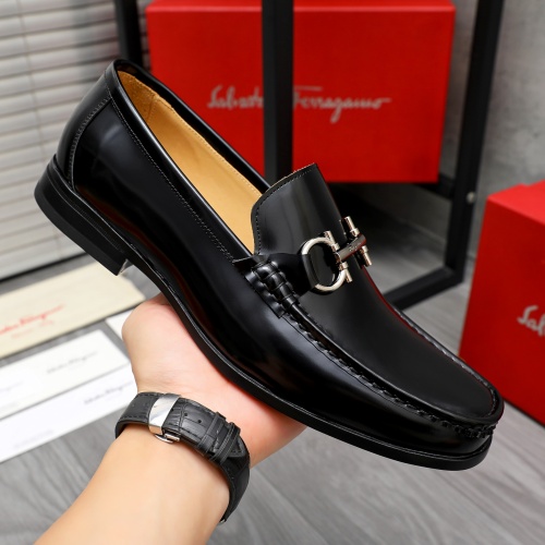 Replica Salvatore Ferragamo Leather Shoes For Men #1230370 $82.00 USD for Wholesale