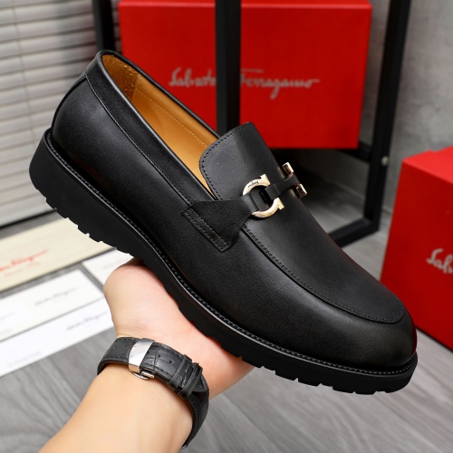 Replica Salvatore Ferragamo Leather Shoes For Men #1230371 $88.00 USD for Wholesale