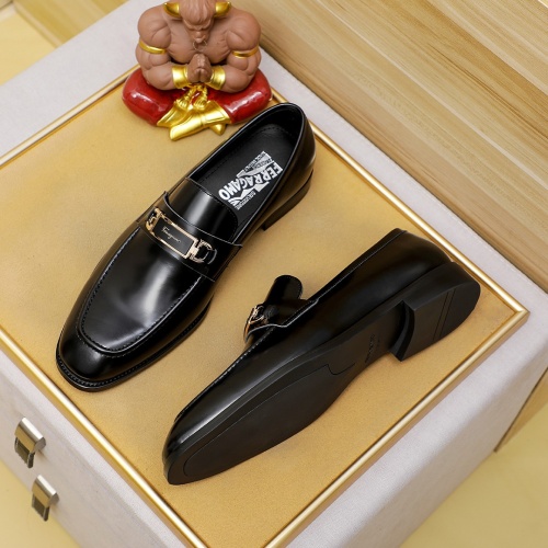 Replica Salvatore Ferragamo Leather Shoes For Men #1230741 $85.00 USD for Wholesale