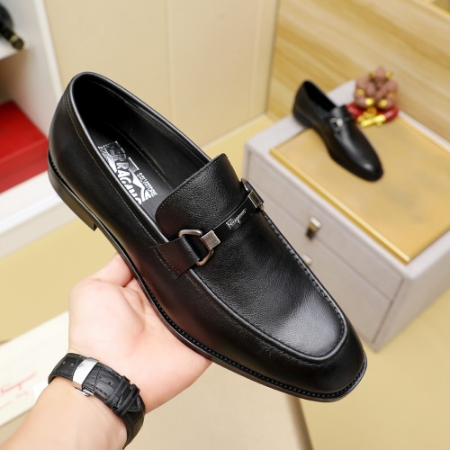 Replica Salvatore Ferragamo Leather Shoes For Men #1230743 $85.00 USD for Wholesale