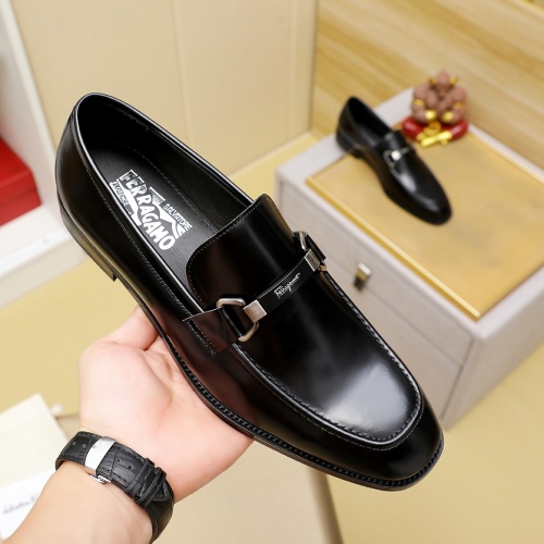 Replica Salvatore Ferragamo Leather Shoes For Men #1230744 $85.00 USD for Wholesale