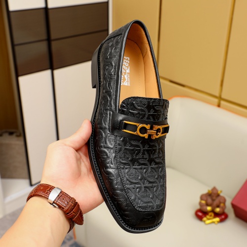 Replica Salvatore Ferragamo Leather Shoes For Men #1230745 $85.00 USD for Wholesale