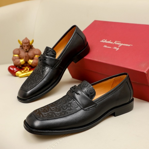 Replica Salvatore Ferragamo Leather Shoes For Men #1230746 $85.00 USD for Wholesale