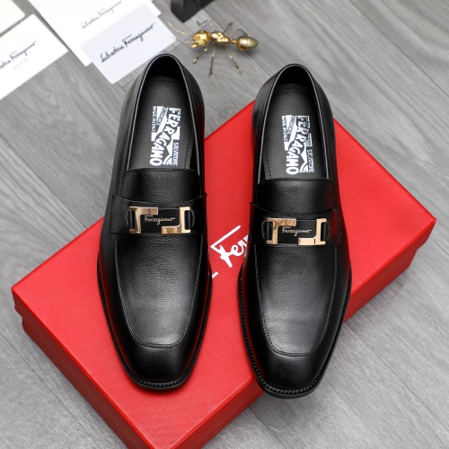 Replica Salvatore Ferragamo Leather Shoes For Men #1230816 $82.00 USD for Wholesale