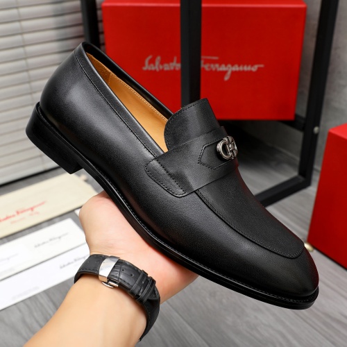 Replica Salvatore Ferragamo Leather Shoes For Men #1230846 $82.00 USD for Wholesale