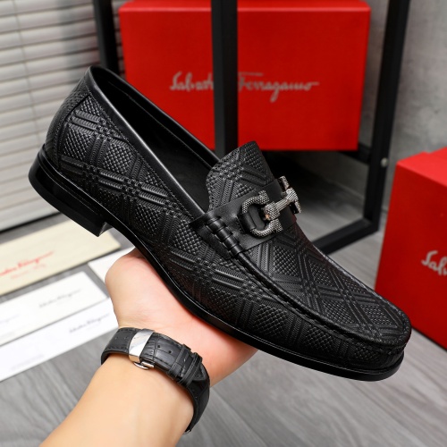 Replica Salvatore Ferragamo Leather Shoes For Men #1230850 $82.00 USD for Wholesale