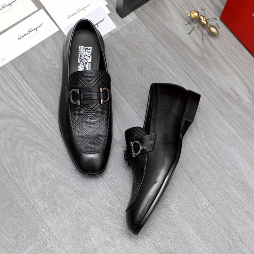 Replica Salvatore Ferragamo Leather Shoes For Men #1230852 $82.00 USD for Wholesale