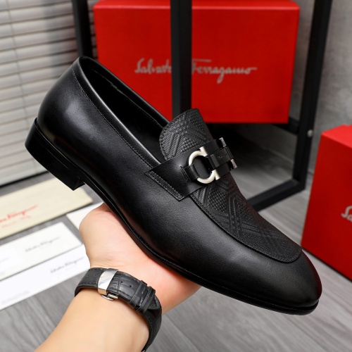 Replica Salvatore Ferragamo Leather Shoes For Men #1230852 $82.00 USD for Wholesale