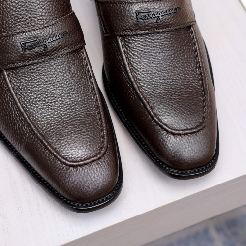 Replica Salvatore Ferragamo Leather Shoes For Men #1230857 $85.00 USD for Wholesale