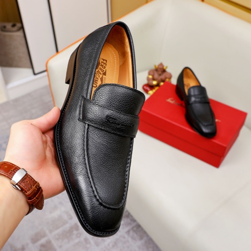 Replica Salvatore Ferragamo Leather Shoes For Men #1230858 $85.00 USD for Wholesale